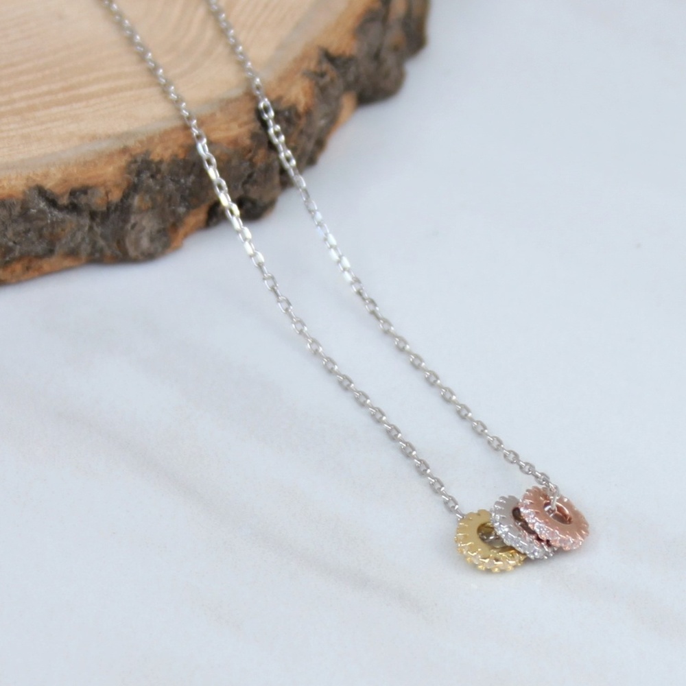 Sterling Silver Ring Accent Pendant Necklace